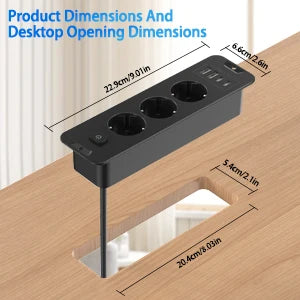 7-in-1 Ultra-Thin Desktop Power Strip with 20W USB-C Fast Charging