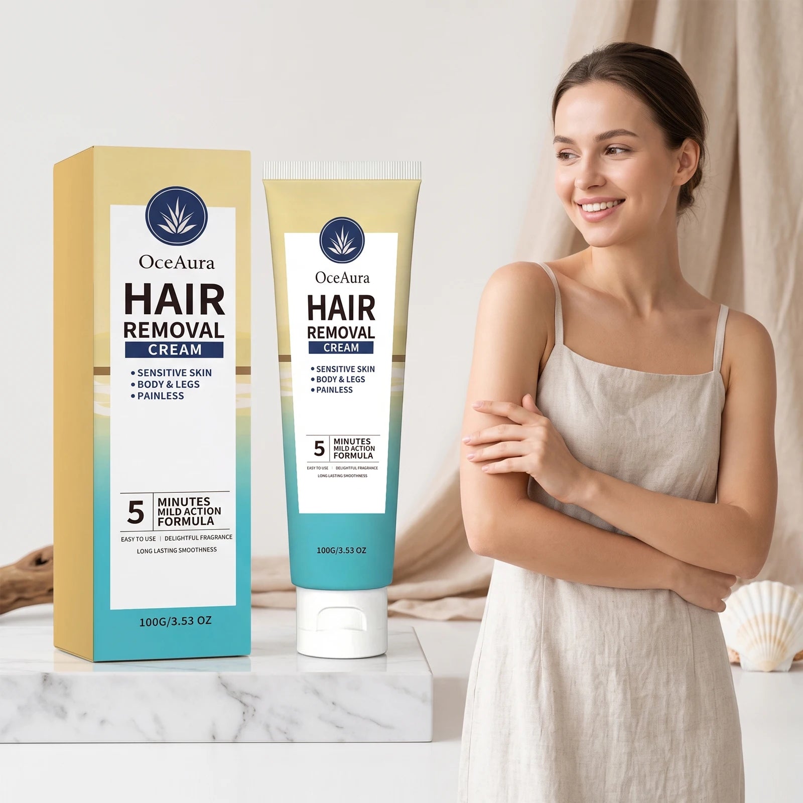 Painless Hair Removal Cream for Sensitive Skin - Fast Acting Depilatory Lotion - 3