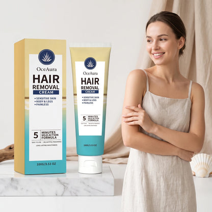 Painless Hair Removal Cream for Sensitive Skin - Fast Acting Depilatory Lotion