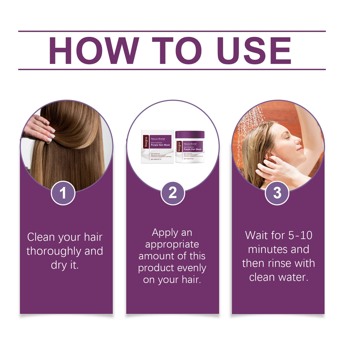 Purple Toning Hair Mask & Shampoo Set for Blonde Hair Repair & Color Protection