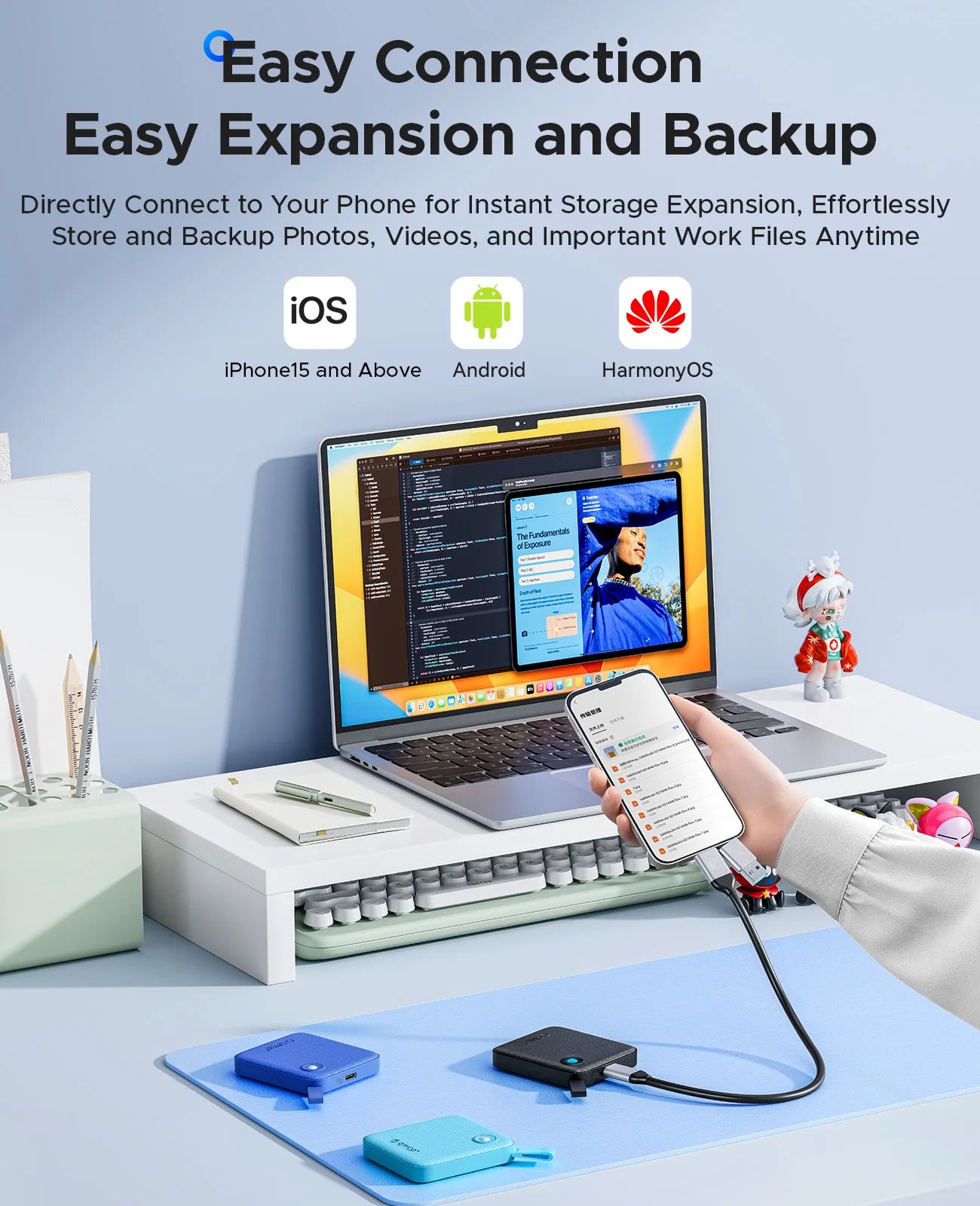 ORICO Portable SSD 560MB/s External Hard Drive for iPhone 15, Mac, PC - 19