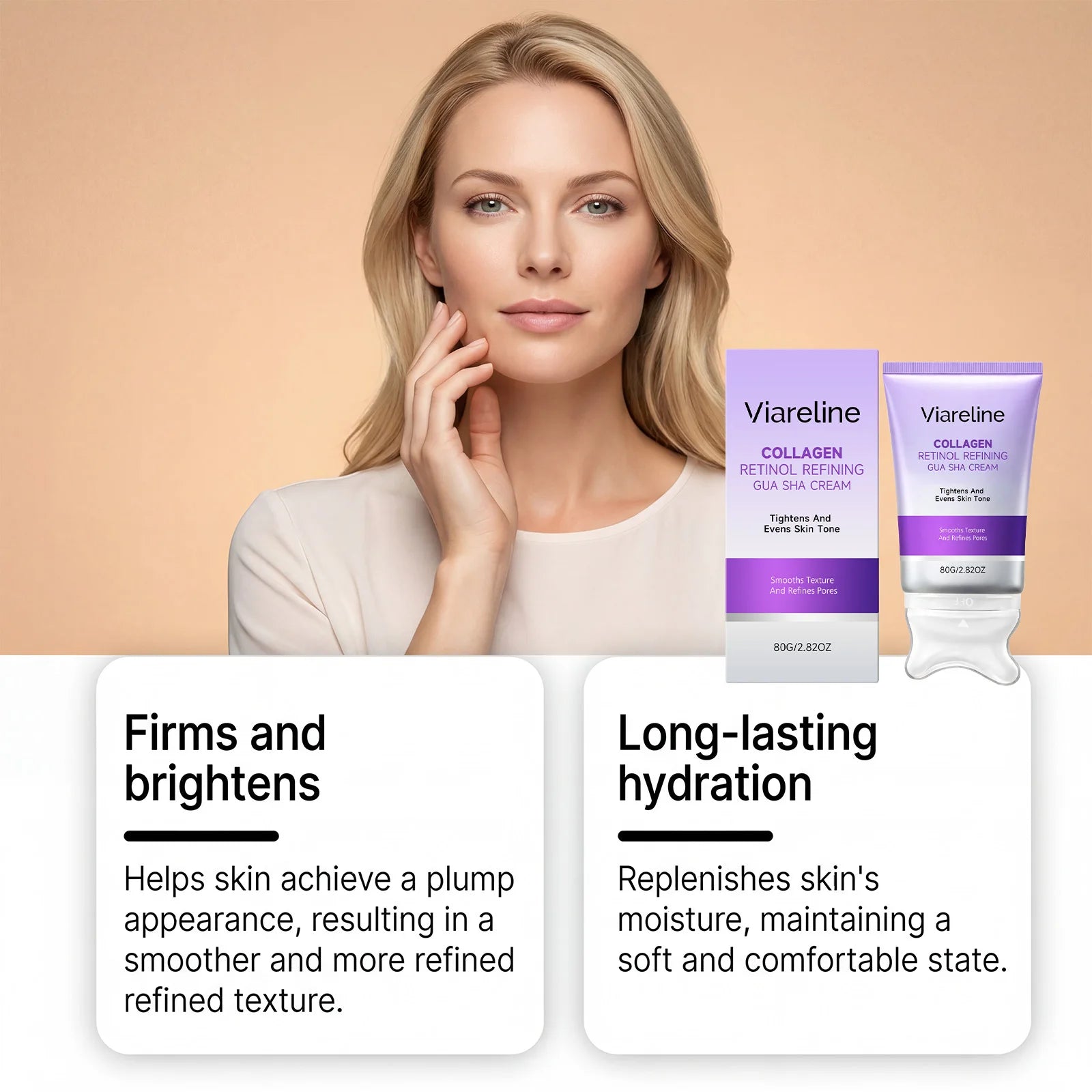 Collagen Retinol Gua Sha Lifting Cream for Facial Contouring & Skin Tightening - 10