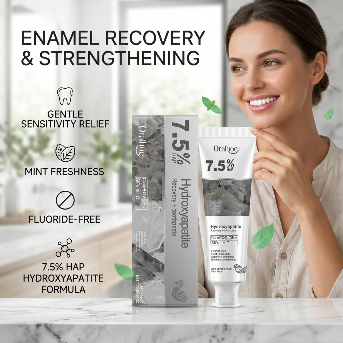 7.5% Hydroxyapatite Enamel Repair & Whitening Toothpaste - Sensitive Teeth Care