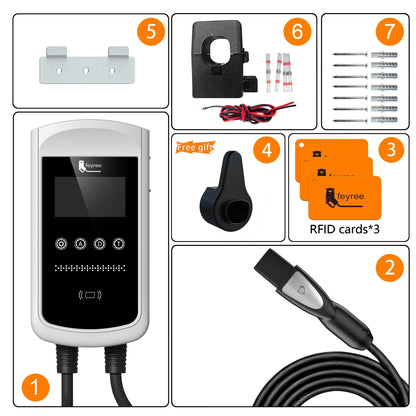 Smart EV Home Charging Station - 7kW-12kW WiFi App Control Wallbox