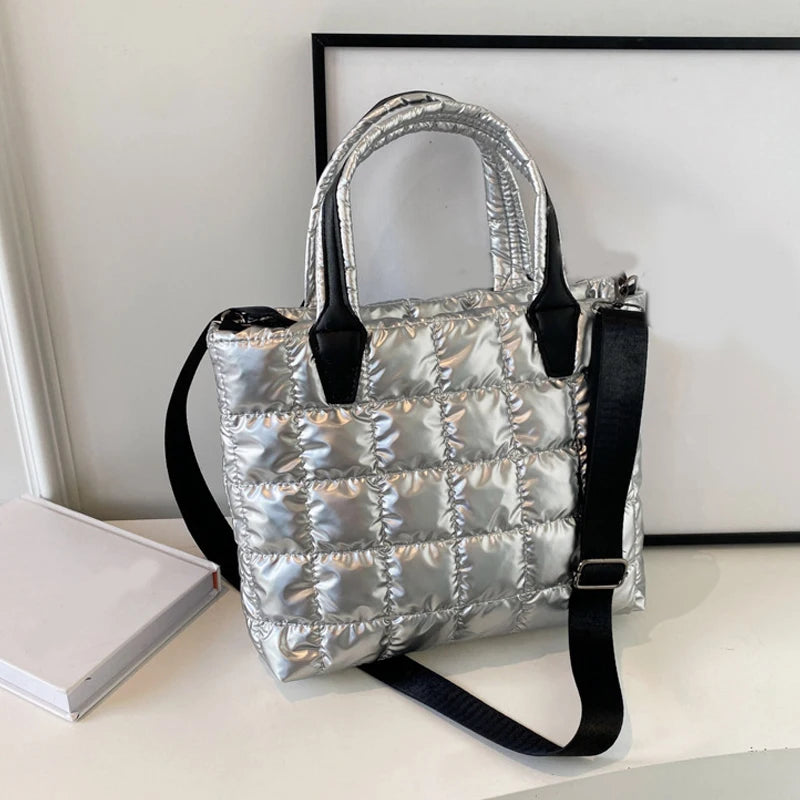 Luxury Quilted Puffy Tote Bag