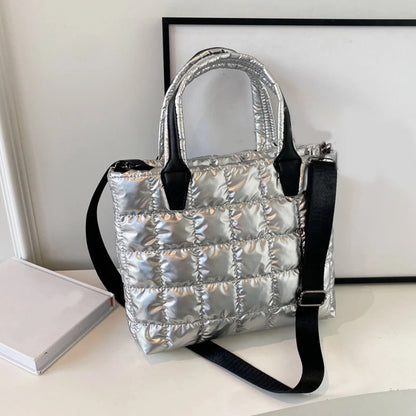 Luxury Quilted Puffy Tote Bag
