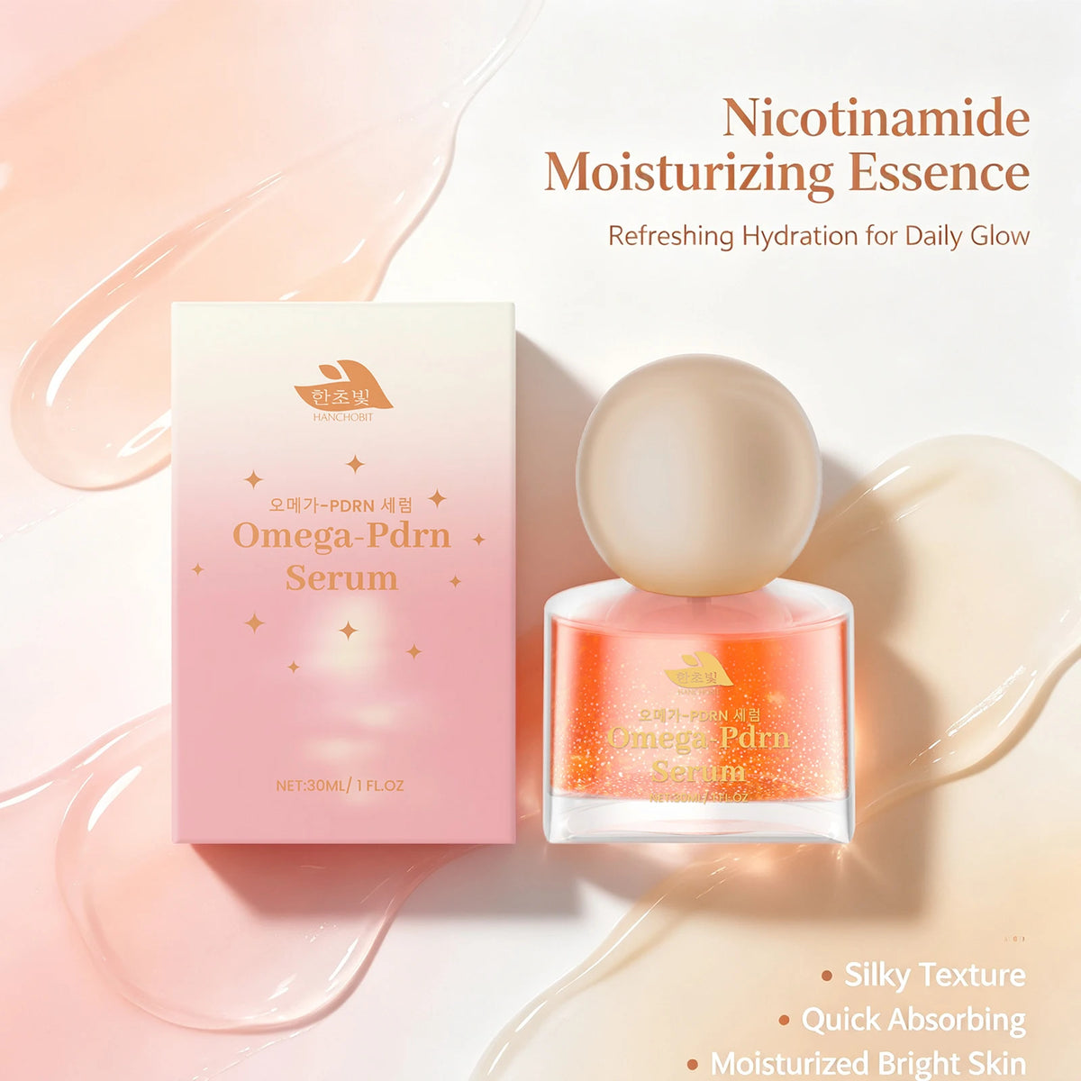Omega-PDRN Hydrating Face Serum - Brightening & Repairing Skincare Essence