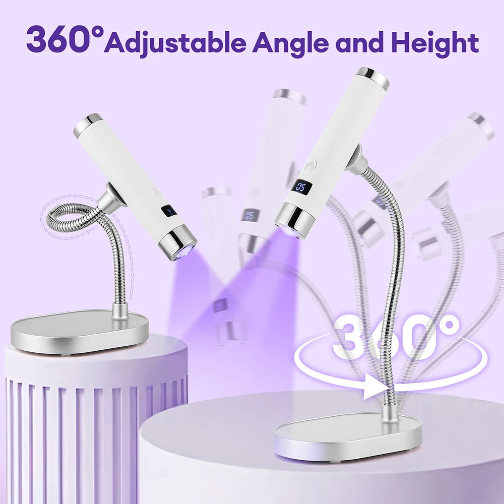 2-in-1 Auto-Sensing UV LED Nail Lamp & Handheld Dryer - 3