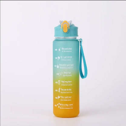 Motivational 750ml Sports Water Bottle with Time Marker & Leak-Proof Straw