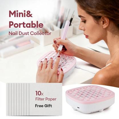 Portable Mini Nail Dust Collector USB Vacuum 3200RPM