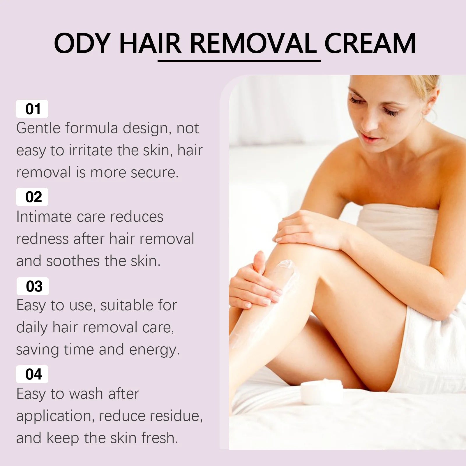 Painless Hair Removal Cream - Gentle Depilatory for Smooth Skin - 5