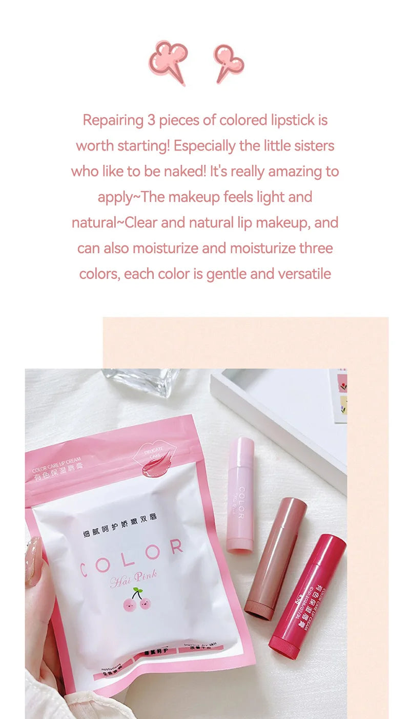 3-Piece Tinted Moisturizing Lip Balm Set – Hydrating & Anti-Chapping Care