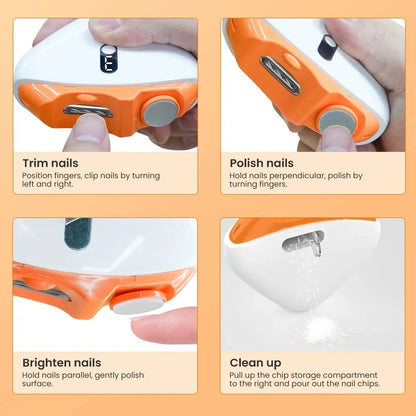Automatic Electric Nail Clipper & Trimmer with LED Light