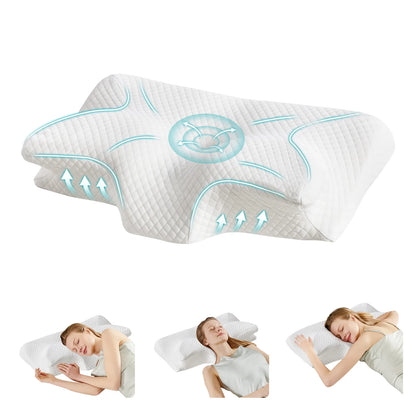 Ergonomic Memory Foam Cervical Pillow for Neck Pain Relief & Cooling