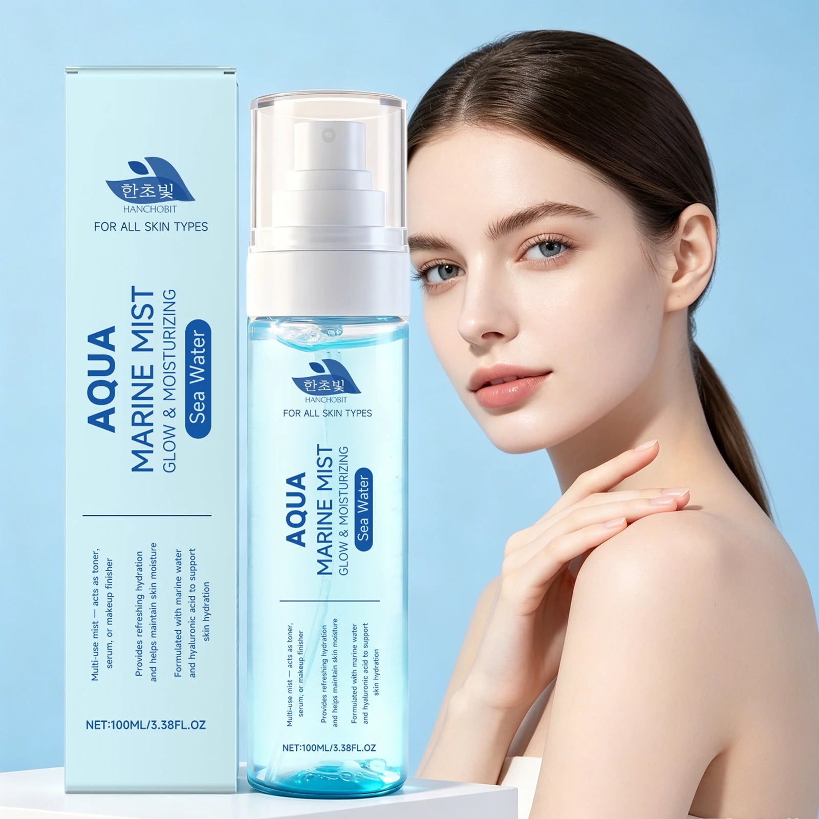 Marine Glow Hydrating Face Mist with Hyaluronic Acid for Dry Skin - 3