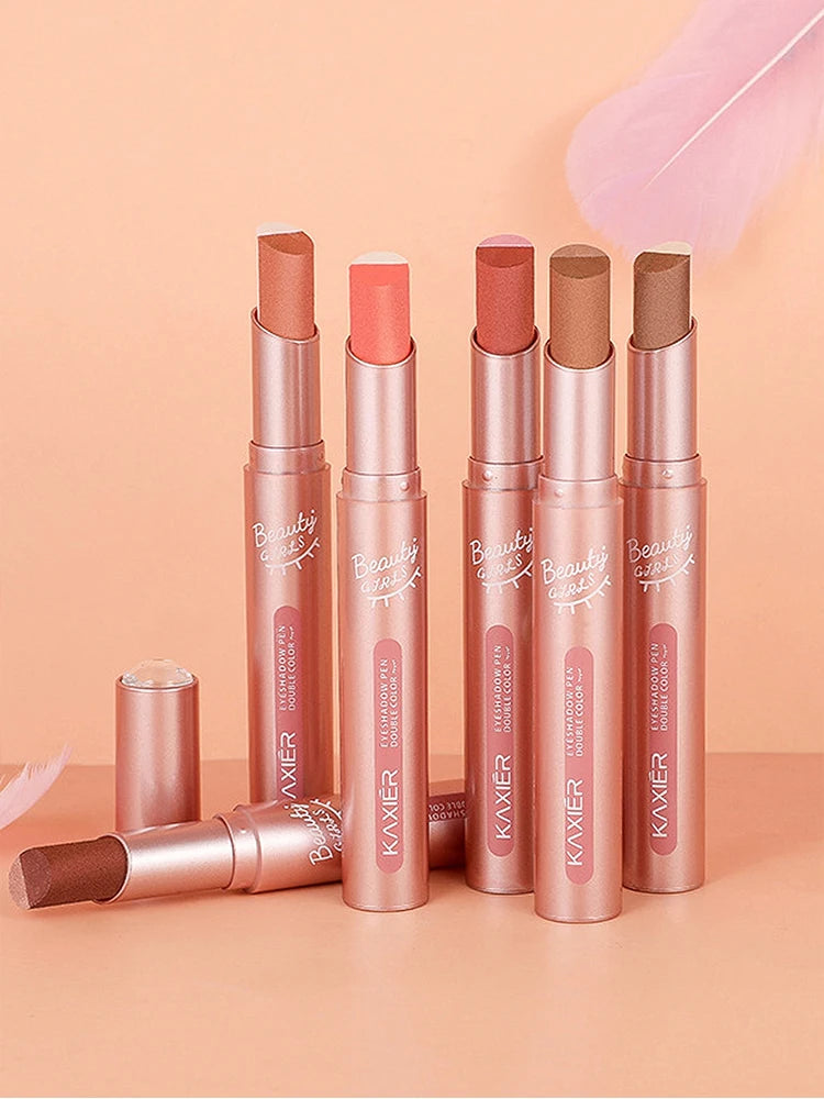 Gradient Two-Tone Eyeshadow Stick - Waterproof Shimmer Eye Makeup - 3