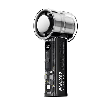 Portable 100-Speed Foldable Cooling Fan with LED Display