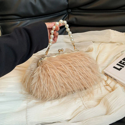 Luxury Plush Pearl Handbag