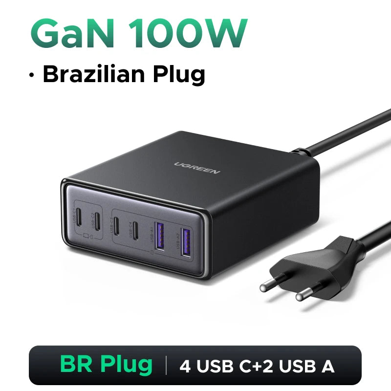 UGREEN 65W GaN Fast Charger 5-in-1 USB-C Desktop Power Adapter