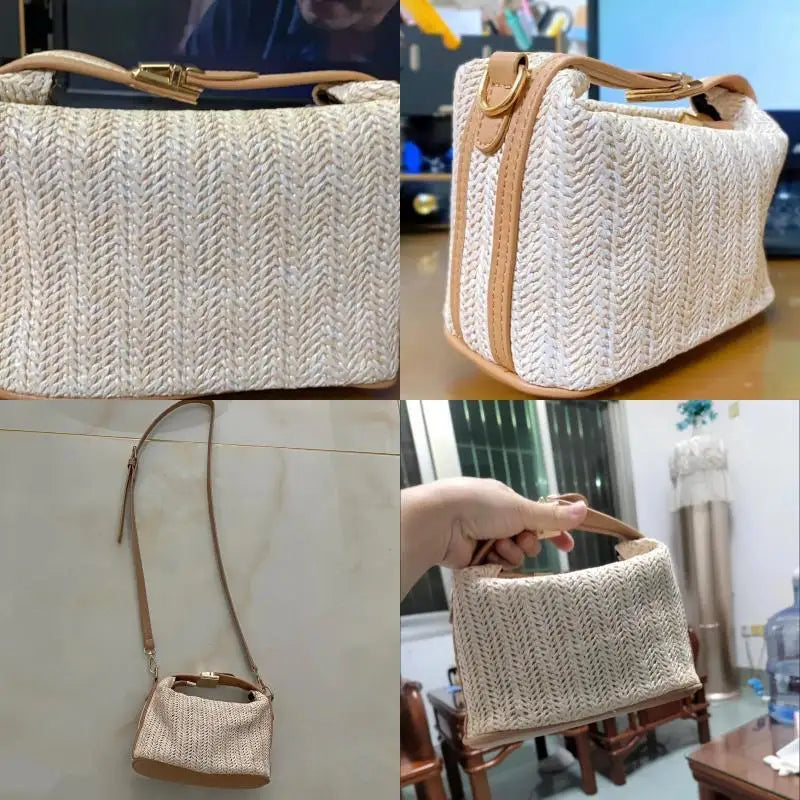 Luxury Woven Straw Bucket Bag