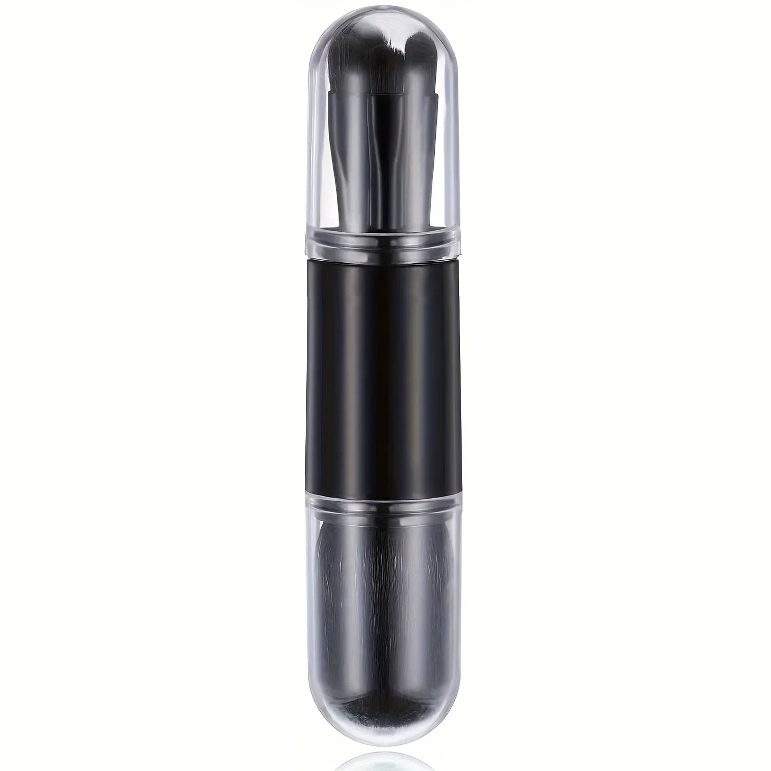 4-in-1 Retractable Travel Makeup Brush Set - Portable Face & Eye Tool Kit - 25