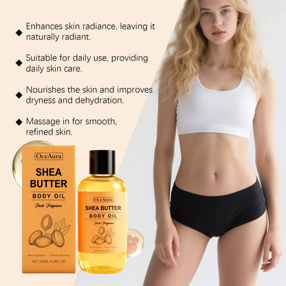 Shea Butter Body Oil for Deep Hydration & Dry Skin Repair