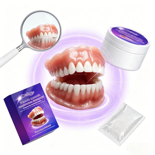 Silicone Snap-On Denture Kit - Realistic Upper & Lower Teeth for Natural Smile