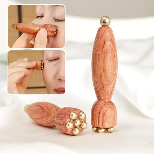 Brass Lotus Eye Massage Stick - Facial Gua Sha & Acupressure Tool