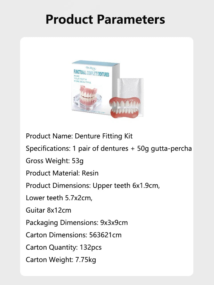 Instant Smile Temporary Dentures - Natural Looking Upper & Lower Teeth Veneers