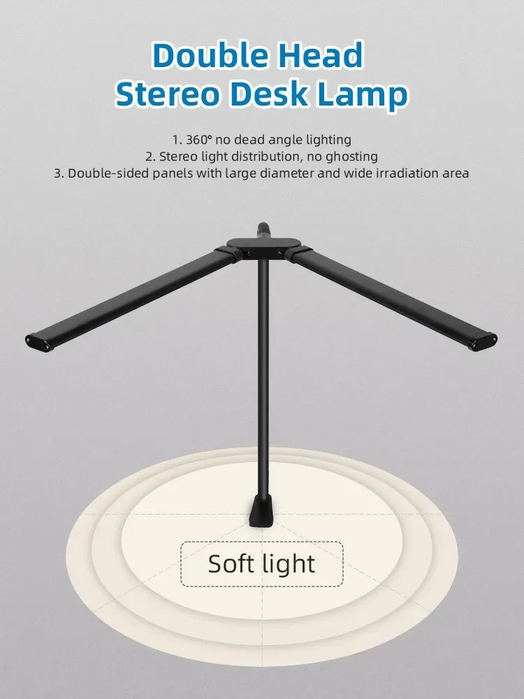 Double Head LED Architect Desk Lamp - Dimmable Office Light with Remote - 15