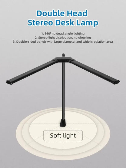 Double Head LED Architect Desk Lamp - Dimmable Office Light with Remote