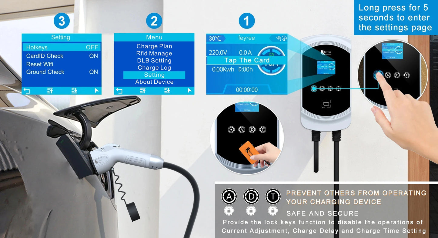 Smart EV Charging Station 7kW-22kW with App Control & Dynamic Load Balancing