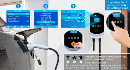 Smart EV Charging Station 7kW-22kW with App Control & Dynamic Load Balancing