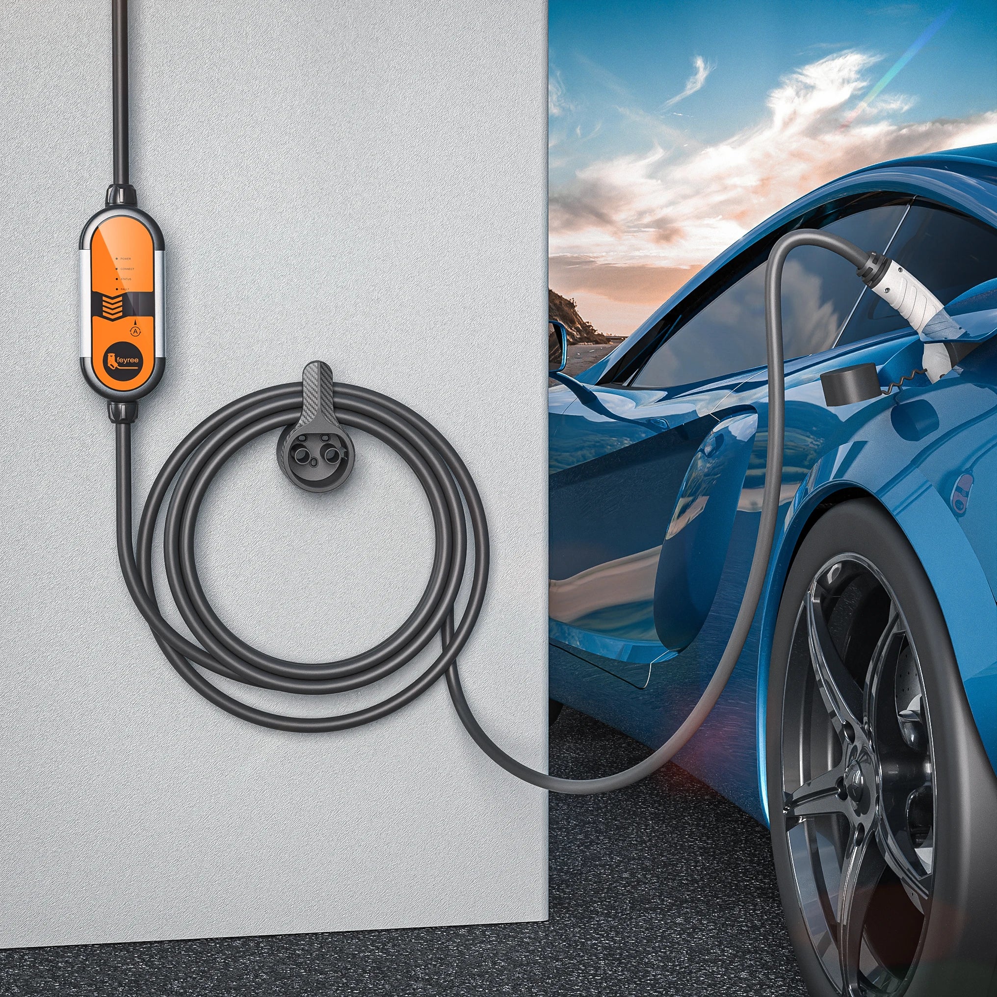 Portable EV Charger Type 1 & 2 - 3.5kW Adjustable Electric Car Charger - 9