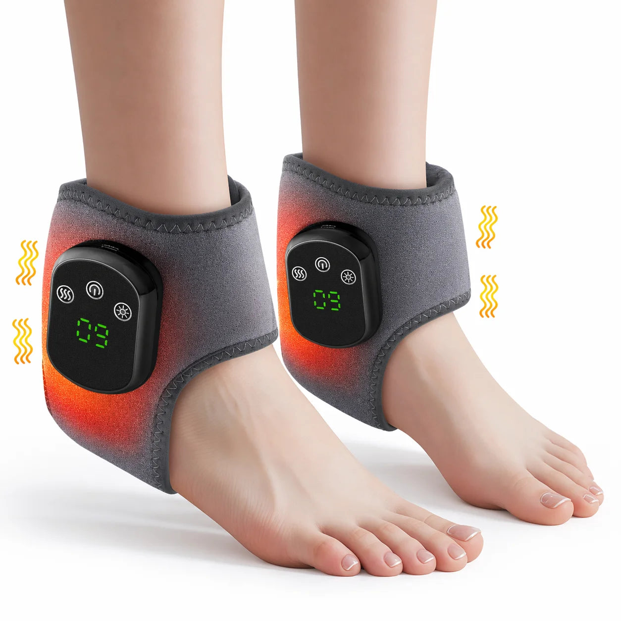 Electric Heated Ankle Massager with Vibration Therapy for Pain Relief - 16