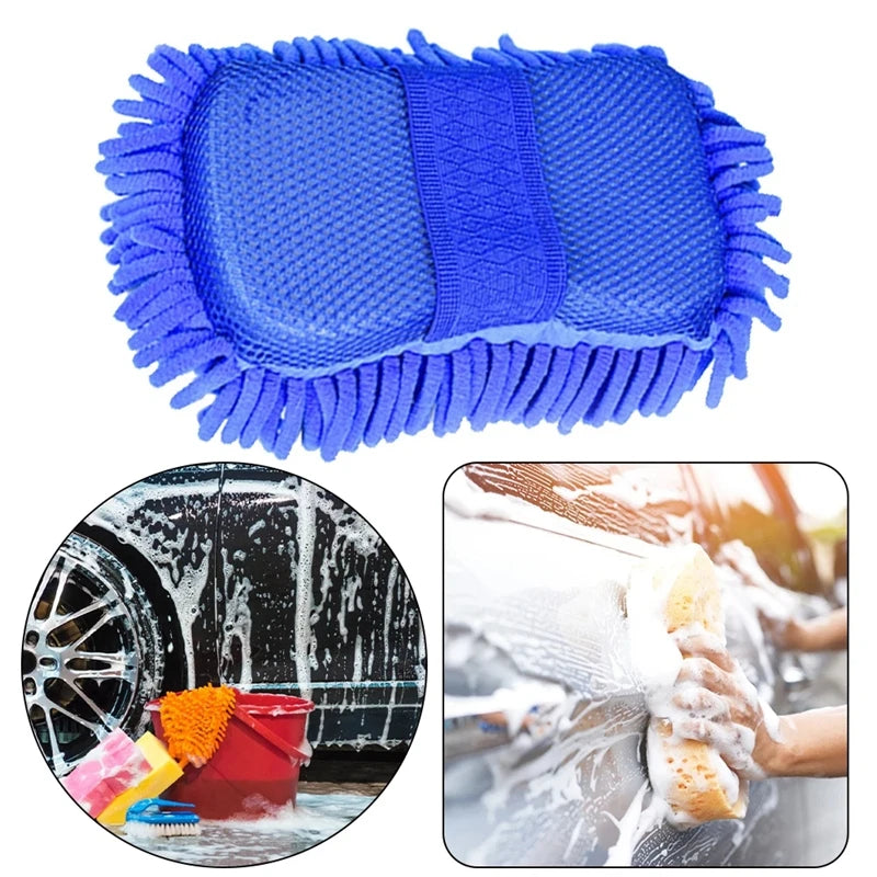 High-Density Honeycomb Car Wash Sponge & Microfiber Mitt - 2