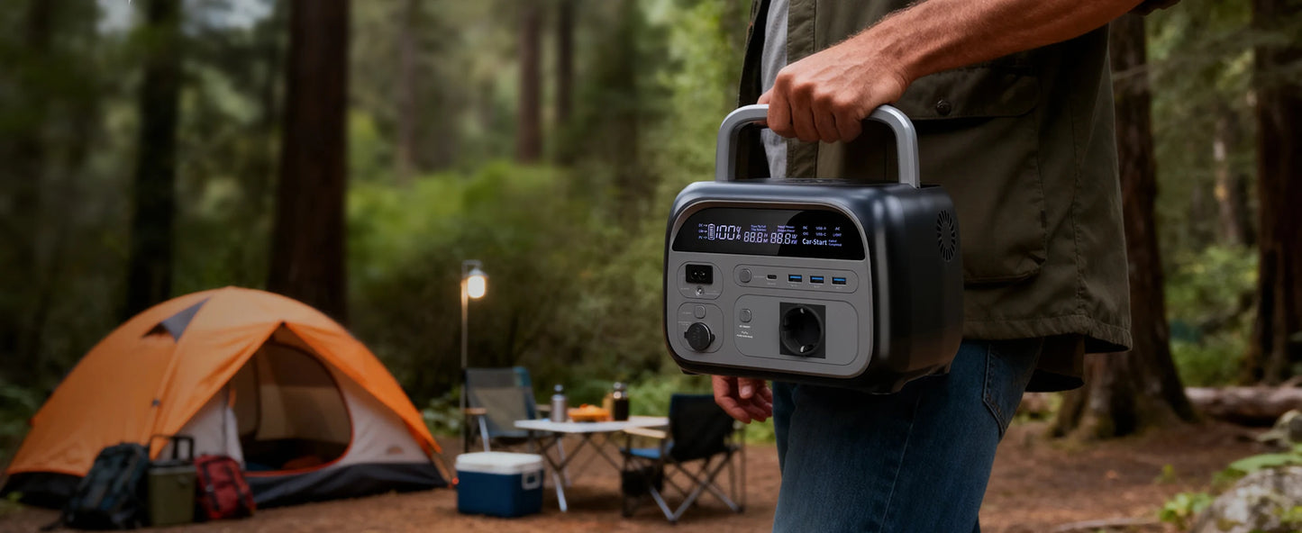 500W Portable Power Station 346Wh LiFePO4 Battery Solar Generator