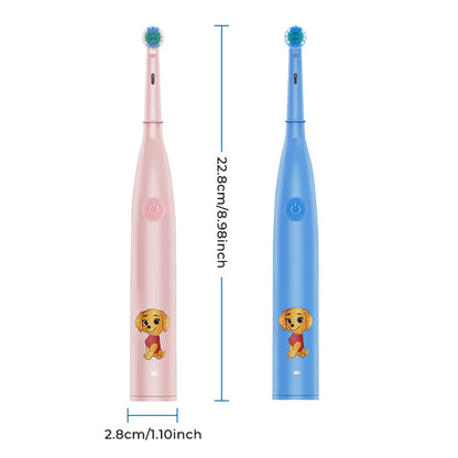 Kids Rechargeable Electric Toothbrush with 4 Replacement Heads & Timer