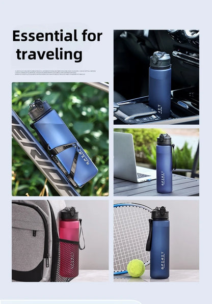 750ml Leak-Proof Sports Water Bottle with Straw & Carrying Handle