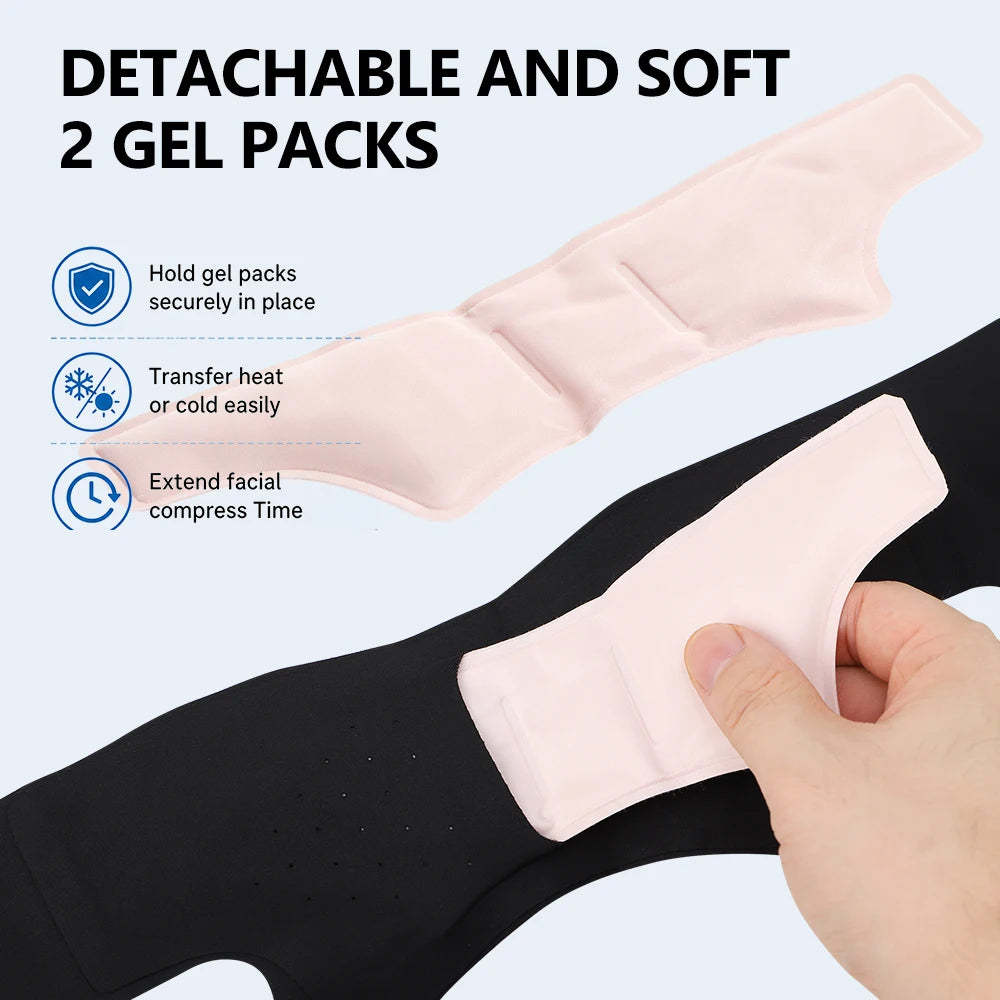 V-Line Face Lifting Bandage with Hot & Cold Gel Pack for Jaw & Chin Contouring