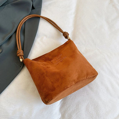 Luxury Retro Suede Shoulder Bag