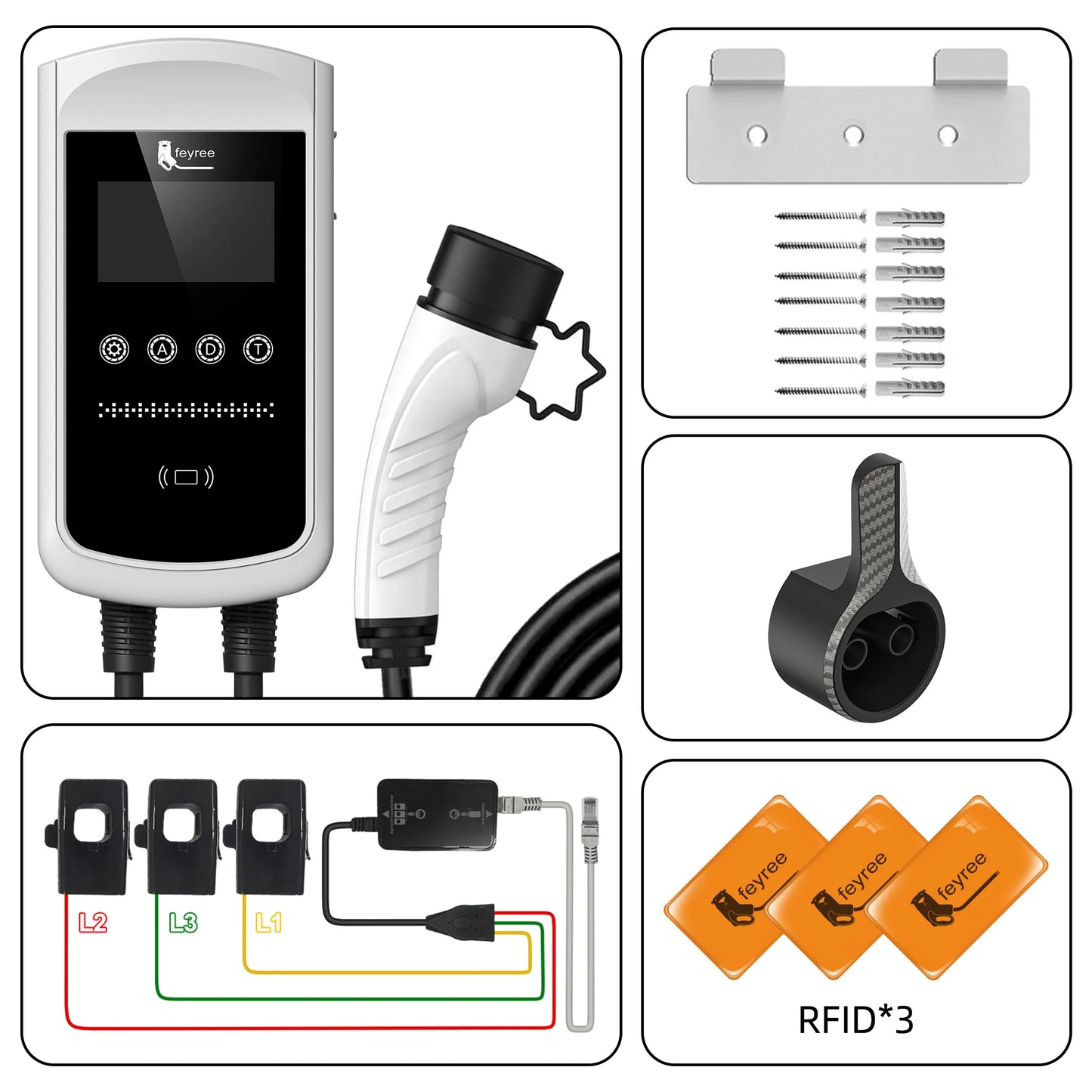 Type 2 EV Wallbox Charger - 22kW Smart Home EVSE with Dynamic Load Balancing
