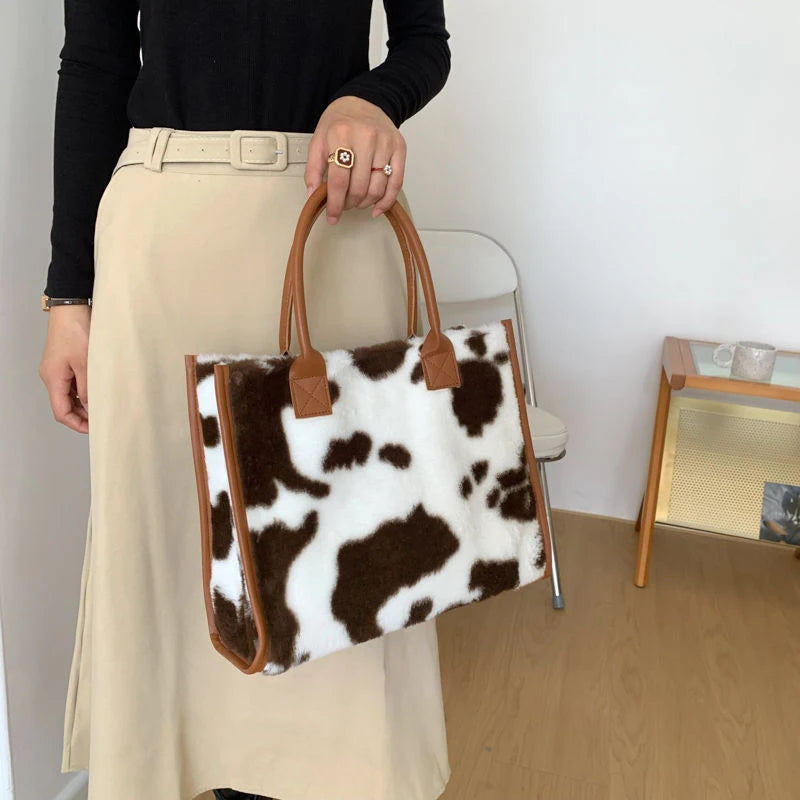 Leopard Faux Fur Tote