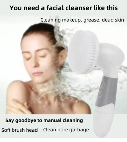 4-in-1 Waterproof Electric Facial Cleansing Brush & Exfoliating Skin Scrubber