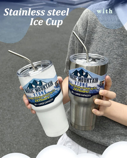 900ml Vacuum Insulated Stainless Steel Tumbler with Straw for Travel