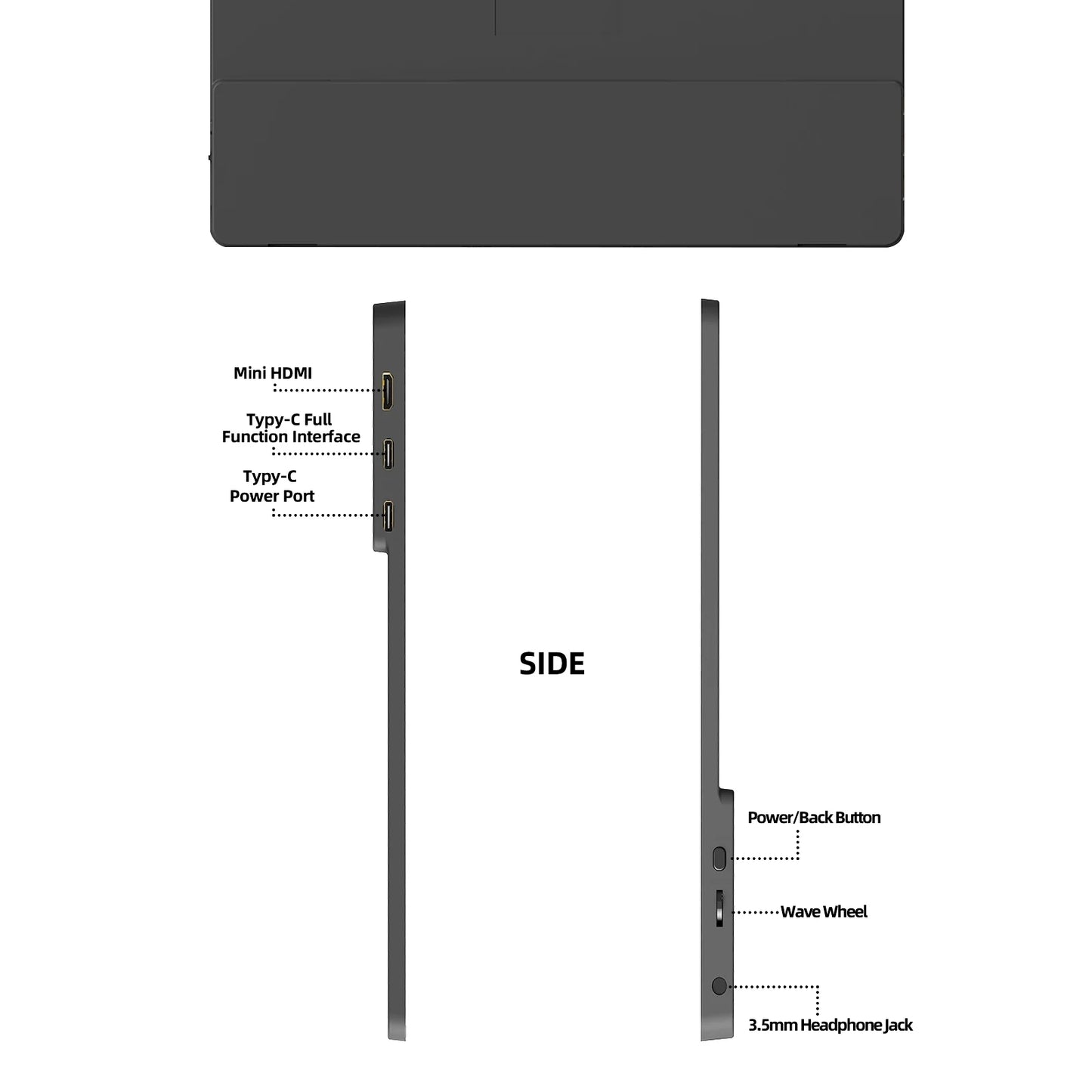 14" 2K Portable Monitor - 60Hz Ultra HD HDR Laptop Display Screen