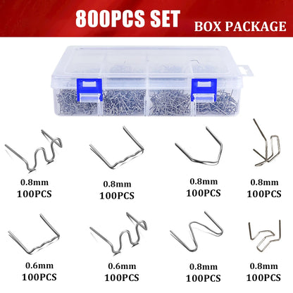 Stainless Steel Hot Staples for Plastic Repair Gun - 0.6mm & 0.8mm Welding Staples Kit