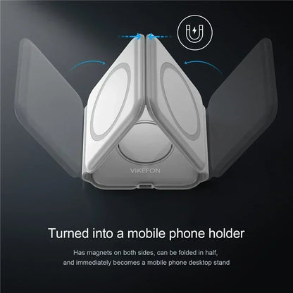 3-in-1 Foldable Magnetic Wireless Charging Station for iPhone & Apple Watch