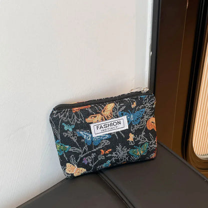 Luxury Retro Floral Canvas Clutch