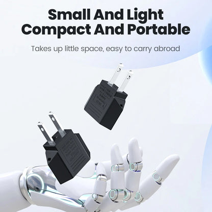 US to EU Travel Plug Adapter - Compact & Safe Universal Power Converter